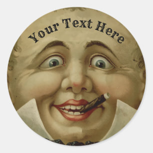 Antique Round Face Classic Round Sticker