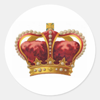 Antique Royal Crown Classic Round Sticker