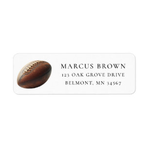 Antique Rugby Ball Return Address Label