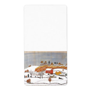 Antique Rural Pastoral Folk Art Label Farm Product