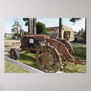 Antique Russian tractor Poster