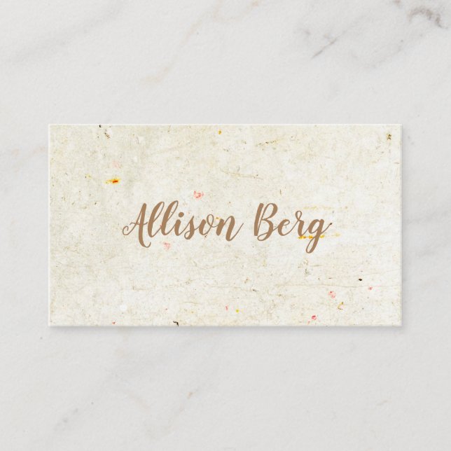 Antique Rustic Elegant Script Business Card (Front)