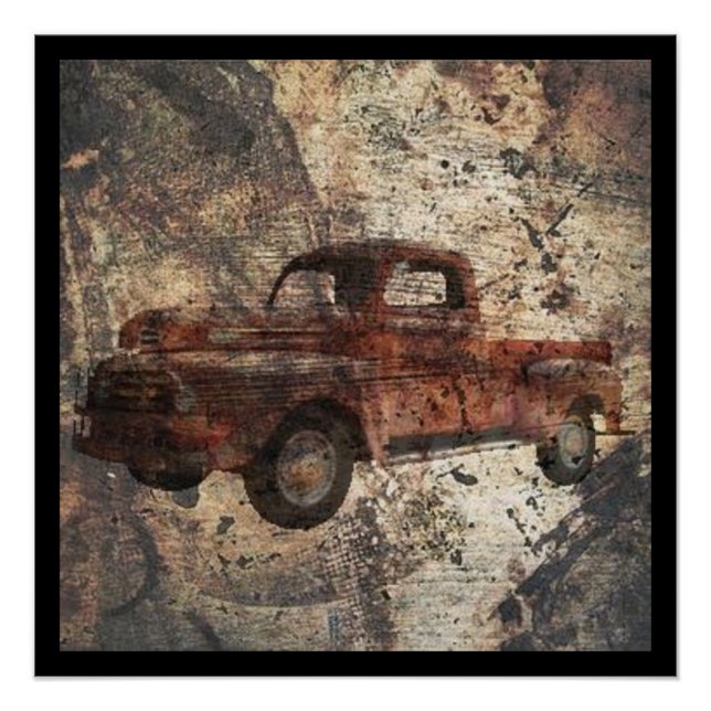 Antique Rustic Old Truck Poster (Front)