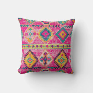 Antique Rusty Pink Gold Oriental Turkish Kilim Rug Cushion