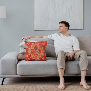 Antique Rusty Red Oriental Turkish Kilim Rug  Cushion