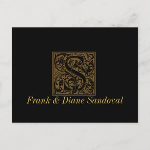 Antique S Monogram Postcard