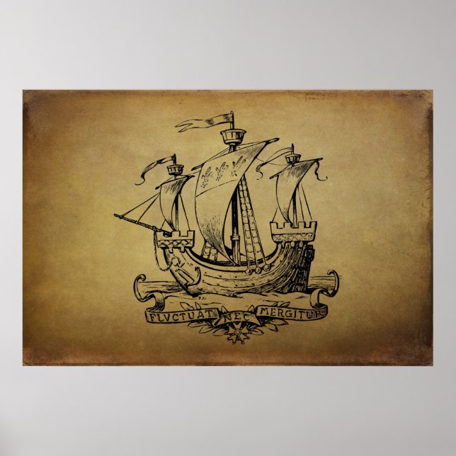 Antique Sailing Ship Poster (Front)