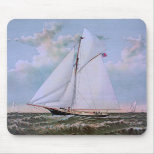 Antique Sailing Ship Sloop Yacht Mouse Pad