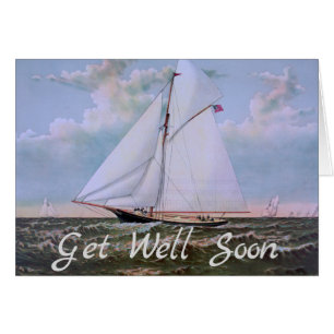 Antique Sailing Ship Sloop Yacht Sailboat Ocean