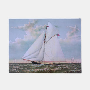 Antique Sailing Ship Sloop Yacht Sailboat Ocean Doormat