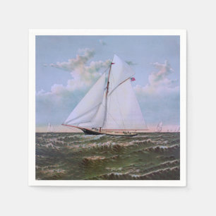 Antique Sailing Ship Sloop Yacht Sailboat Ocean Napkin