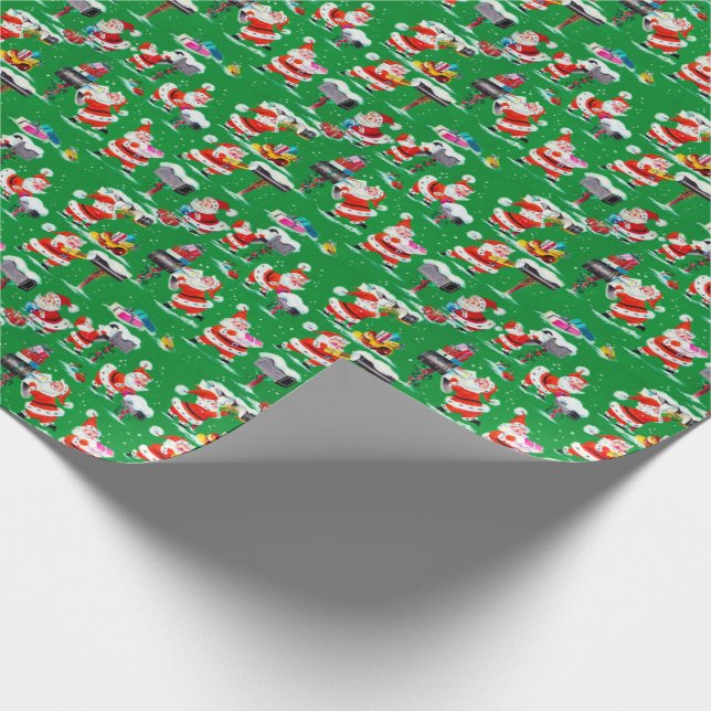Antique Santa Claus Christmas Wrapping Paper (Corner)