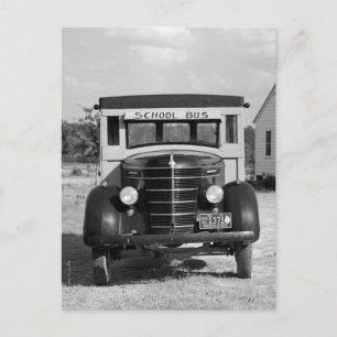 Antique School Bus, Greensboro, Georgia, 1941 Postcard
