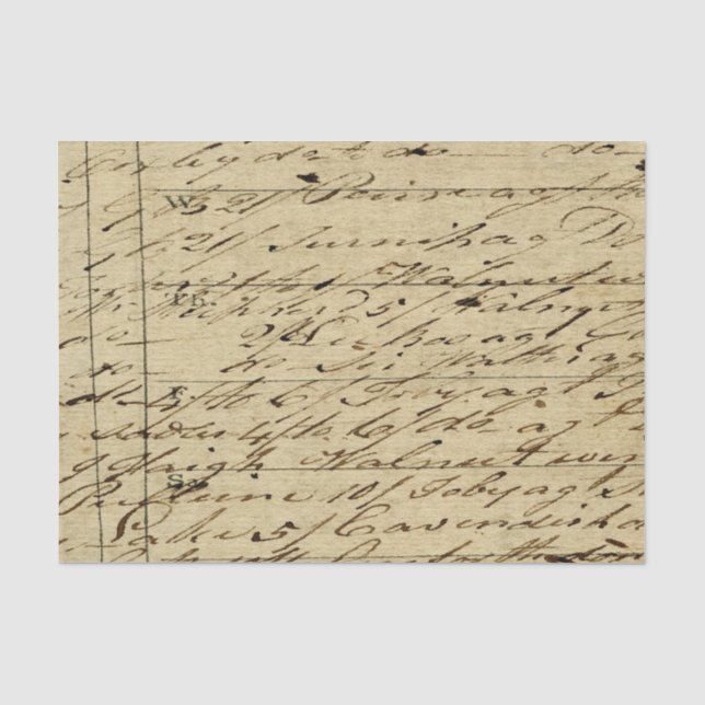 Antique Script Writing Historic Calligraphy Tissue Paper (Front)
