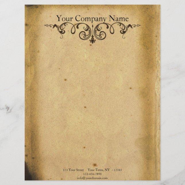 Antique Scroll Customised Letterhead (Front)