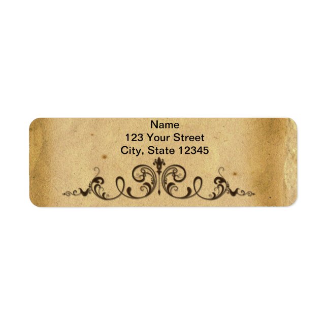 Antique Scroll Return Address Label (Front)