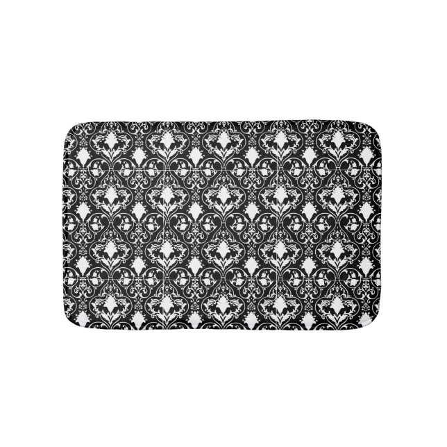 Antique scroll wallpaper bath mat (Front)