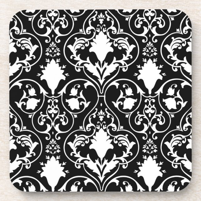 Antique scroll wallpaper coaster (Front)