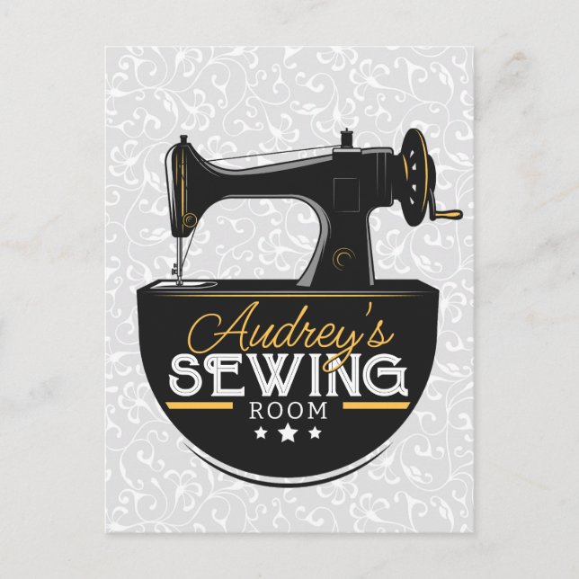 Antique Sewing Machine ADD NAME Seamstress Tailor  Postcard (Front)