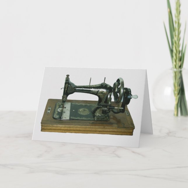 ANTIQUE SEWING MACHINE BLANK INSIDE GREETING CARDS (Front)