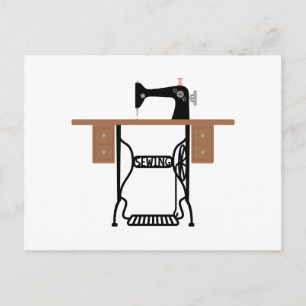 Antique Sewing Machine Postcard
