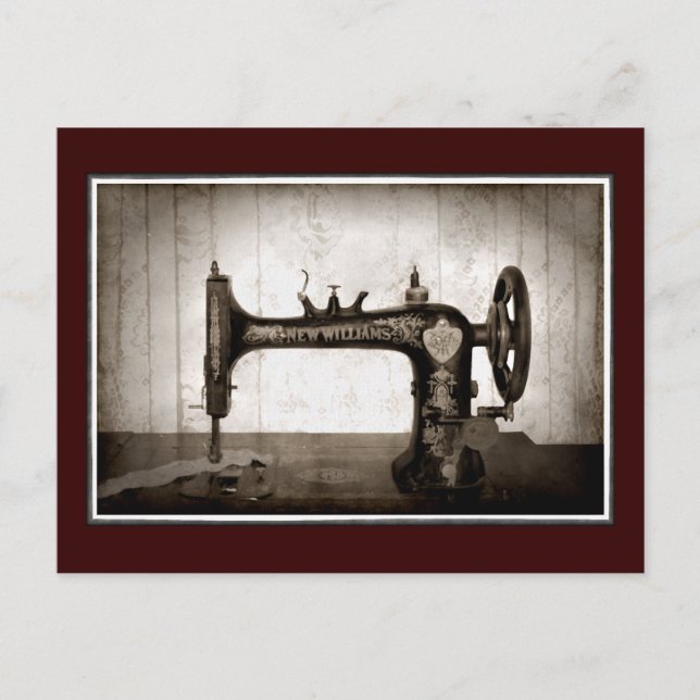 Antique Sewing Machine Postcard (Front)
