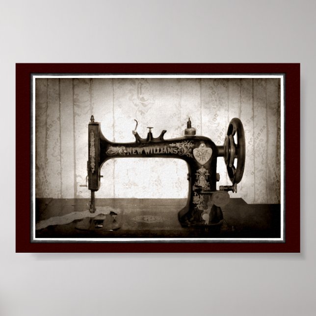 Antique Sewing Machine Poster (Front)