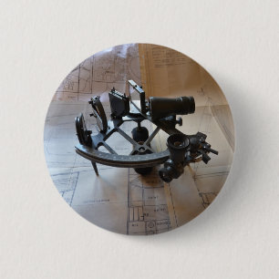 Antique Sextant 6 Cm Round Badge