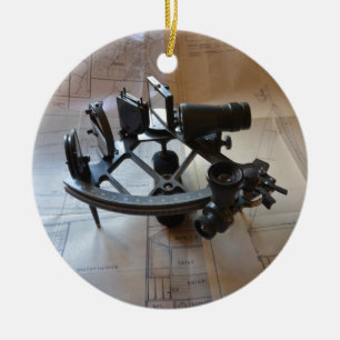 Antique Sextant Ceramic Ornament