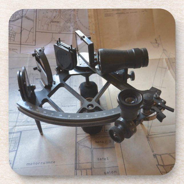 Antique Sextant Coaster (Front)