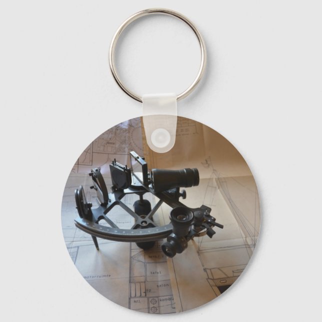 Antique Sextant Key Ring (Front)