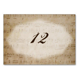 Antique Sheet Music 2 Table Number Placecards
