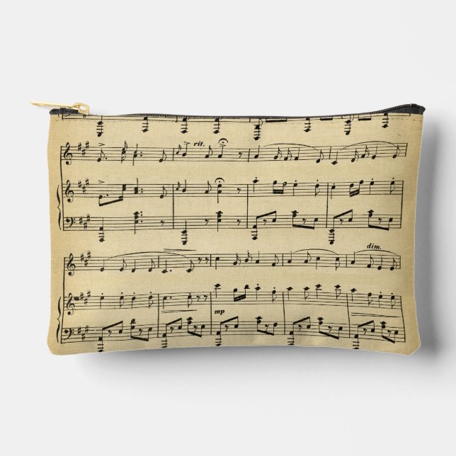 Antique Sheet Music Accessory Pouch (Front)