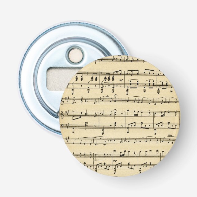 Antique Sheet Music Bottle Opener (Front)