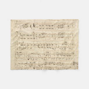 Antique Sheet Music Chopin Manuscript Fleece Blanket