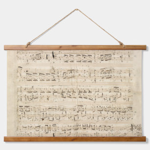 Antique Sheet Music Chopin Manuscript Hanging Tapestry