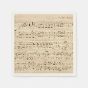 Antique Sheet Music Chopin Manuscript Napkin