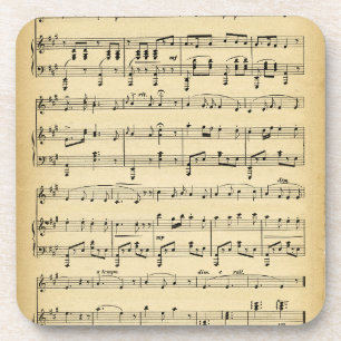 Antique Sheet Music Coaster
