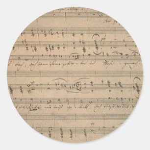 Antique Sheet Music from 1822, Song of the Old Man Classic Round Sticker