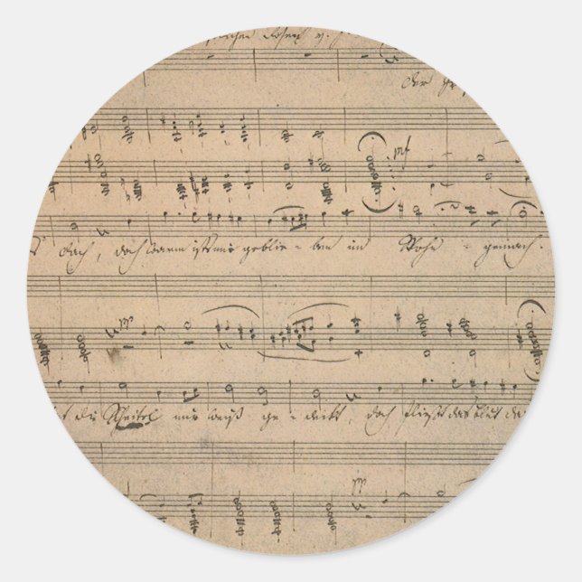 Antique Sheet Music from 1822, Song of the Old Man Classic Round Sticker (Front)