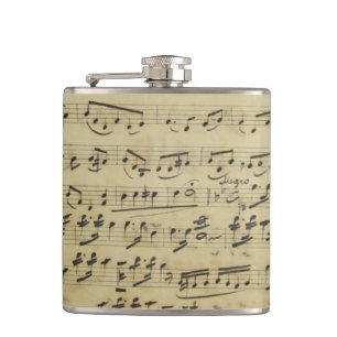 Antique Sheet Music Hip Flask