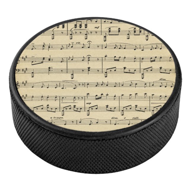 Antique Sheet Music Hockey Puck (3/4)