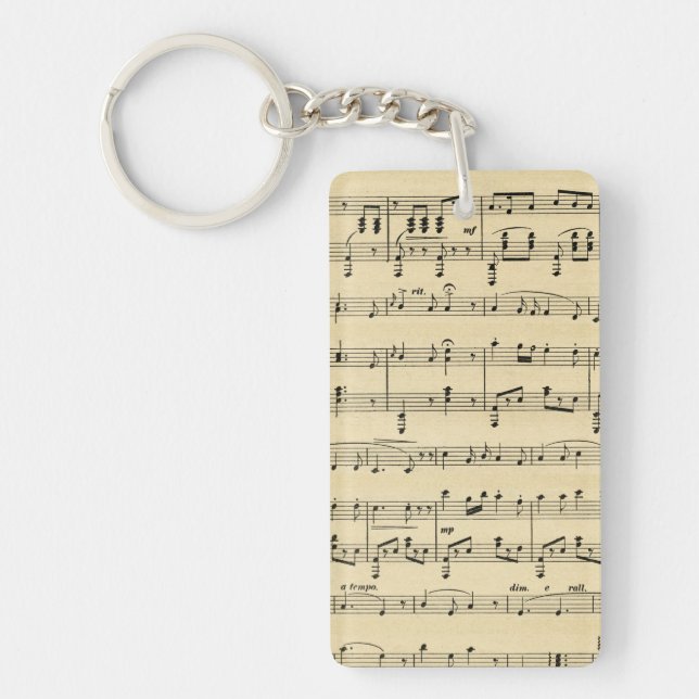 Antique Sheet Music Key Ring (Front)