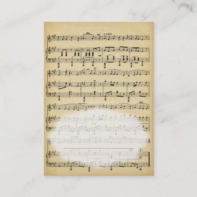 Antique Sheet Music Place Card (Front)