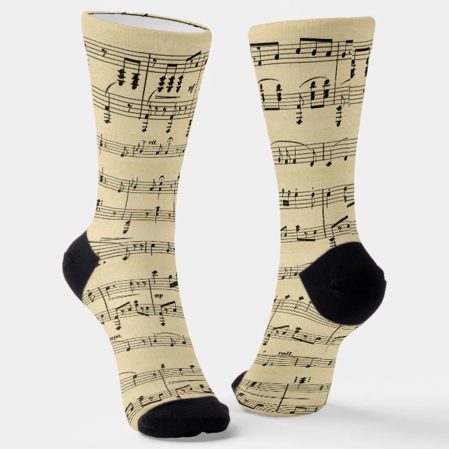 Antique Sheet Music Socks (Angled)