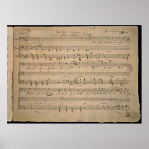 Antique Sheet Music, Song of the Old Man, 1822 Poster