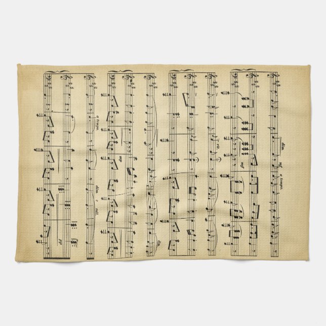 Antique Sheet Music Tea Towel (Horizontal)