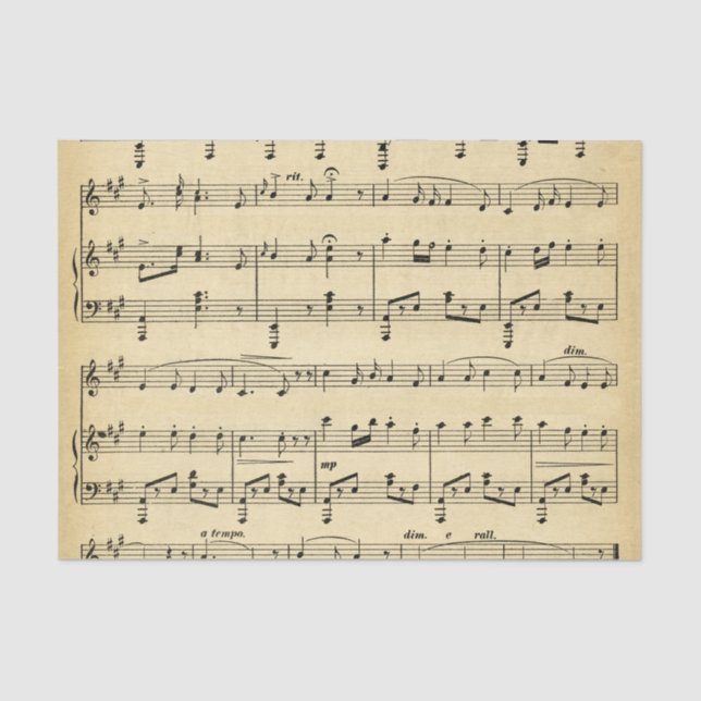 Antique Sheet Music Tissue Paper (Front)