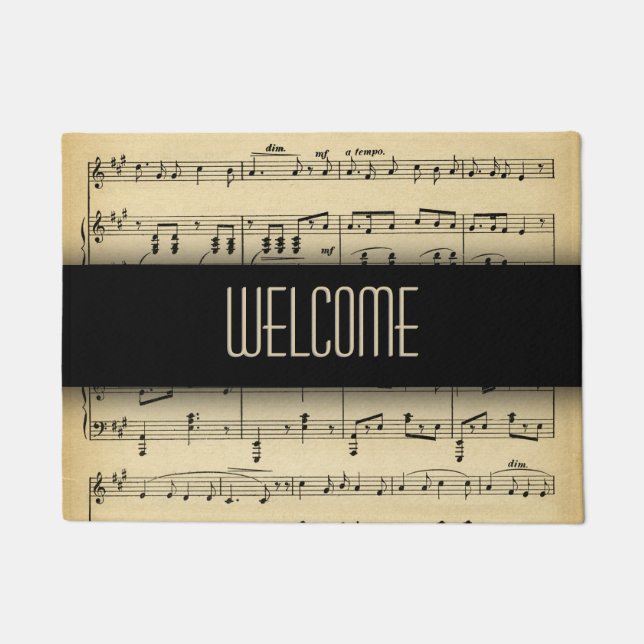 Antique Sheet Music Welcome Mat (Front)