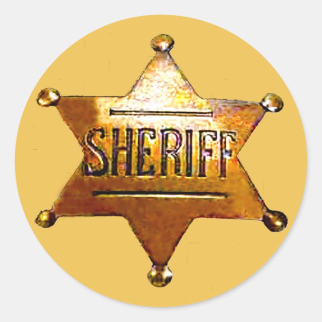 Antique Sheriff's Badge  Classic Round Sticker (Front)